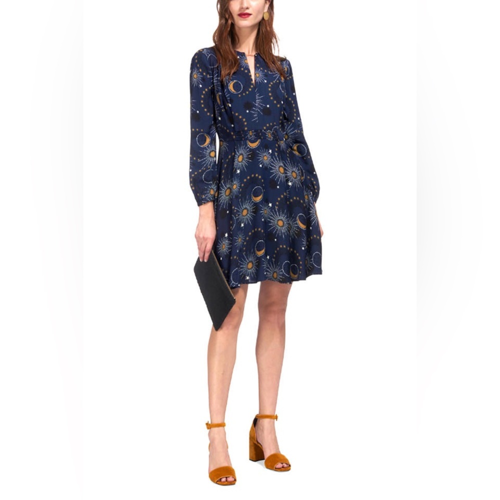Whistles Ebony Galaxy Flippy Dress, 100% Viscose